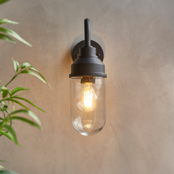 Truro Black Outdoor Wall Light — side profile