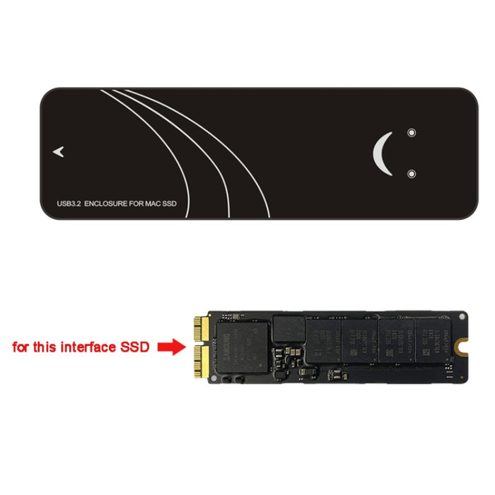 USB 3.2 Mac SSD Enclosure Adapter for MacBook Air/Pro (2013-2017) - Fast 20Gbps & 10Gbps Cable Kit