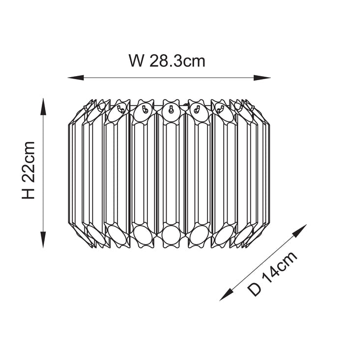 Valentina Brass Wall Light - Hexagonal Glass Rods — close-up detail