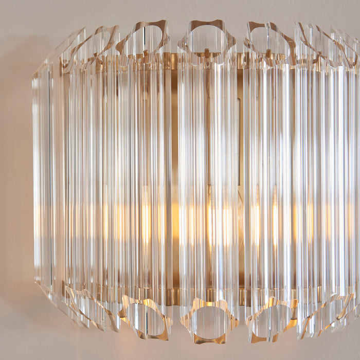 Valentina Brass Wall Light - Hexagonal Glass Rods — lifestyle setting