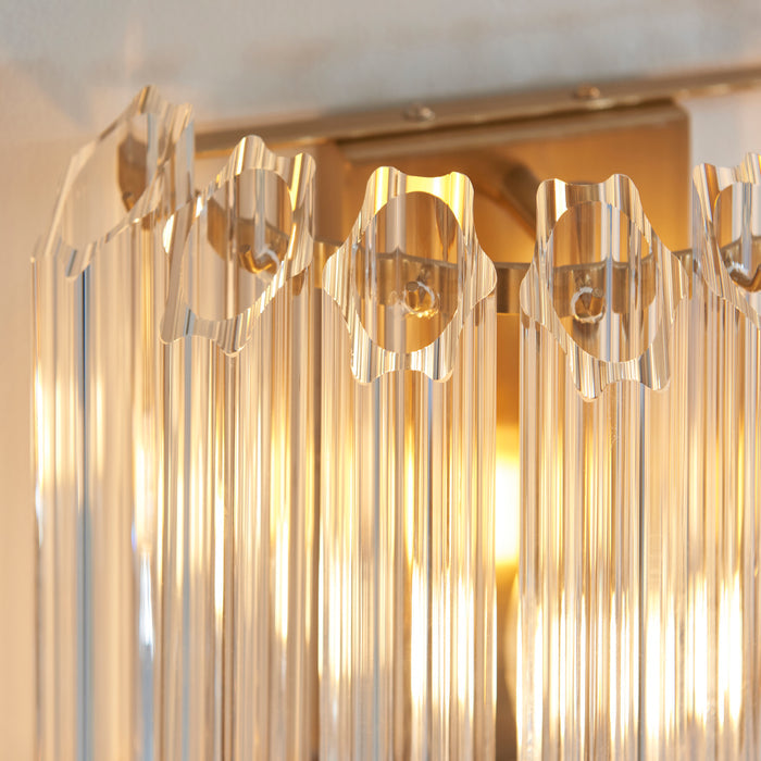 Valentina Brass Wall Light - Hexagonal Glass Rods — side profile