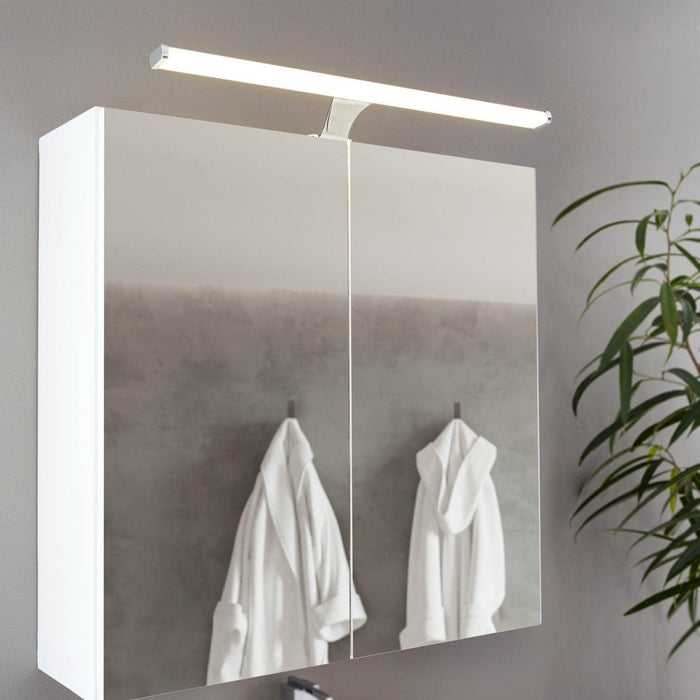 eglo vinchio ip44 chrome bathroom wall mirror light 60cm