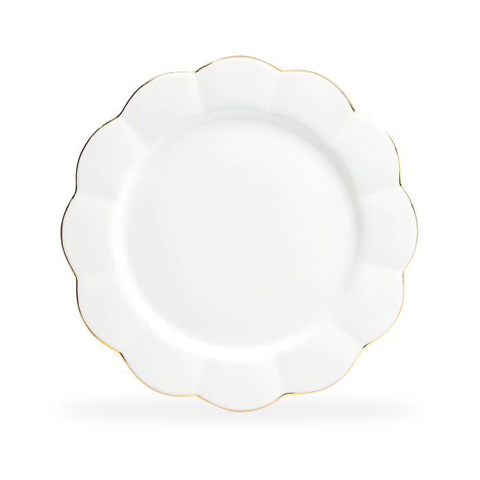 White Gold Scallop 11" Fine Porcelain Dinner Plate