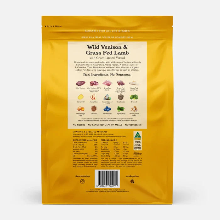 Wild Venison&Grass Fed Lamb Air-Dired Food for Dogs