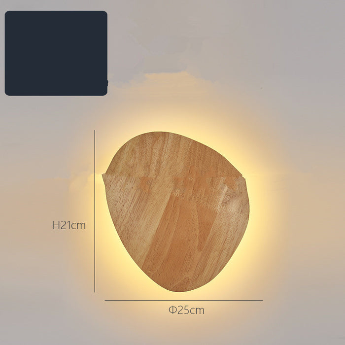 Wood Accent Wall Lamp – Oval, White light, S