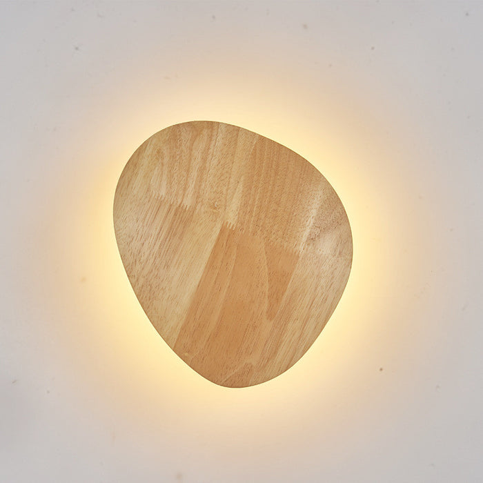 Wood Accent Wall Lamp – Round, White light, M