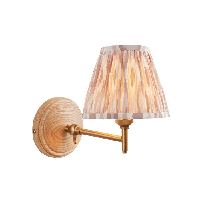 Wood Fold Wall Light & Ikat 16cm Neutral Shade — alternate view