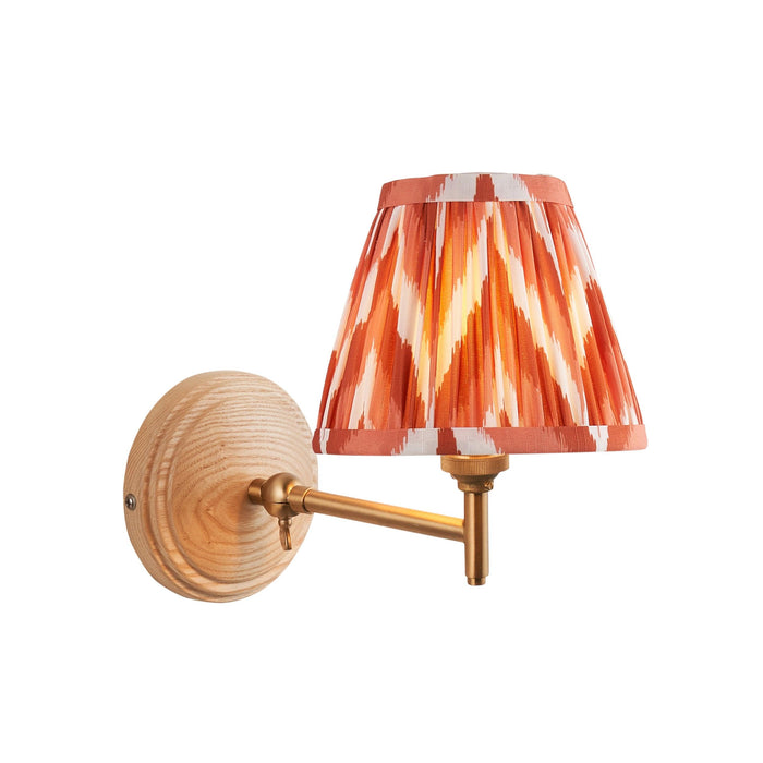 Wood Fold Wall Light & Zigzag 16cm Apricot Orange Shade — alternate view