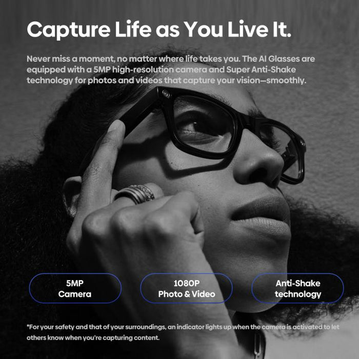 Zeblaze Eyewear AI Shooting Glasses – Open-Ear Audio & AI Assistance